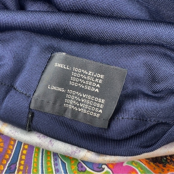 Ralph Lauren Black Label Size 2 Multicolor Paisley 100% Silk Jersey Sheath Dress - Picture 12 of 13